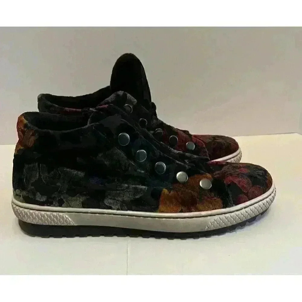 Midnight Floral Velvet High Top Sneakers ✨ Dark Romance Whimsigoth